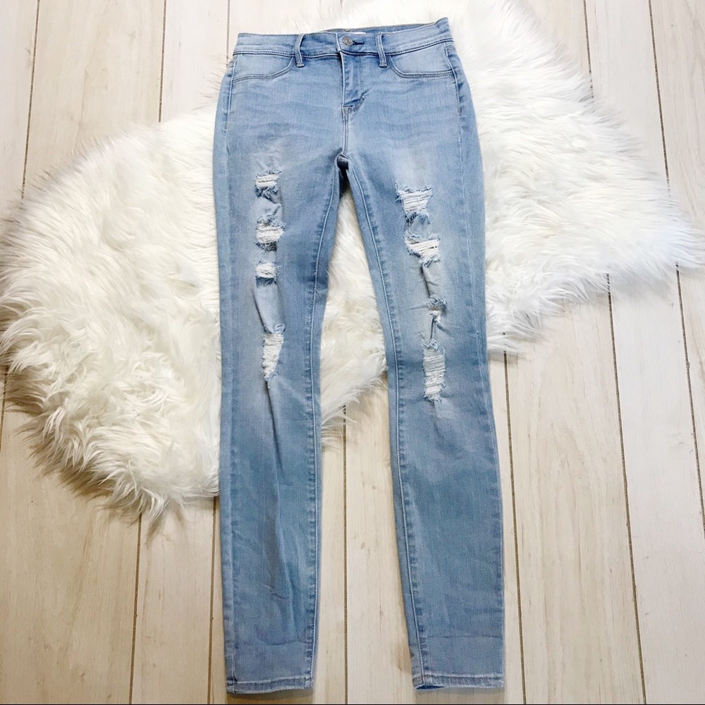PacSun Light Wash Distressed Jeggings Jeans Skinny - Picture 1 of 9